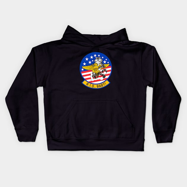 F-14 Tomcat - R.I.O (Radar Intercept Officer) Baby! Clean Style Kids Hoodie by TomcatGypsy